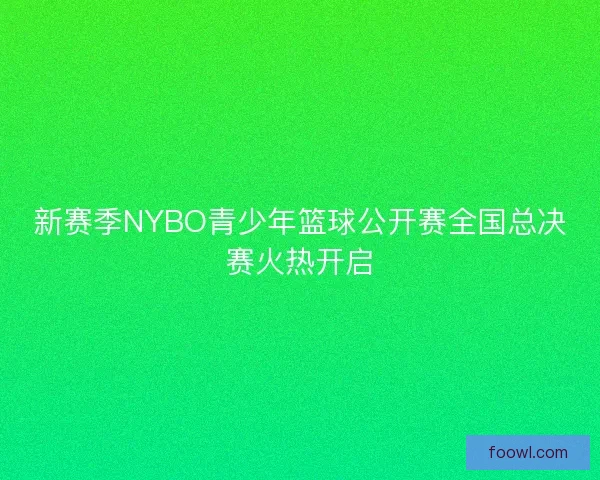 新赛季NYBO青少年篮球公开赛全国总决赛火热开启