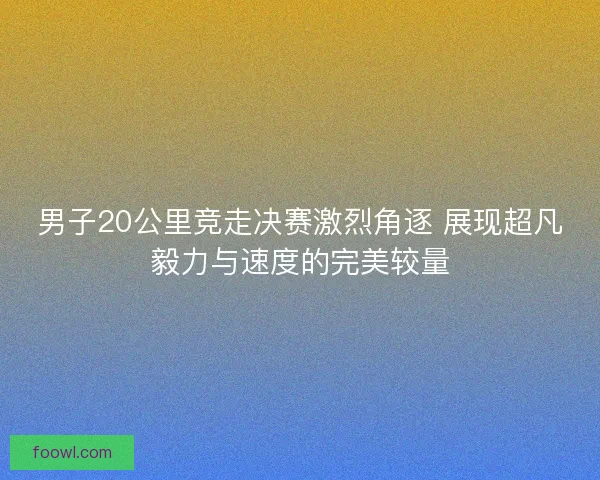 男子20公里竞走决赛激烈角逐 展现超凡毅力与速度的完美较量