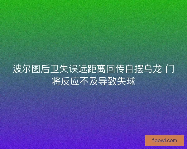 波尔图后卫失误远距离回传自摆乌龙 门将反应不及导致失球