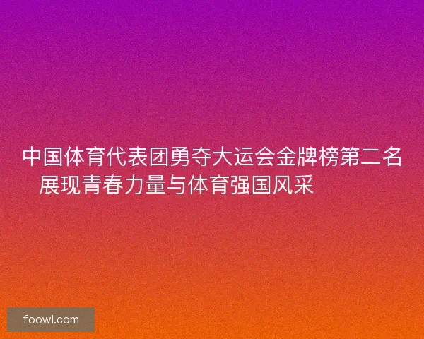 中国体育代表团勇夺大运会金牌榜第二名展现青春力量与体育强国风采 🏅🇨🇳