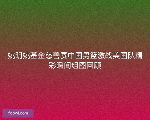 姚明姚基金慈善赛中国男篮激战美国队精彩瞬间组图回顾